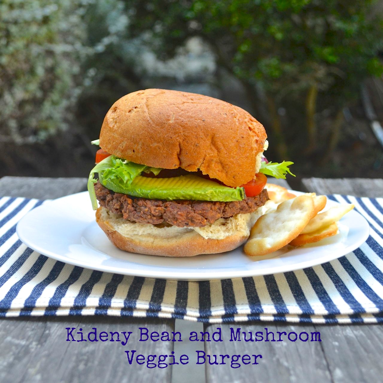 Kidney Bean and Mushroom Veggie Burger